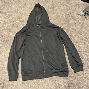Plain Dark Grey Hooded Sweatshirt